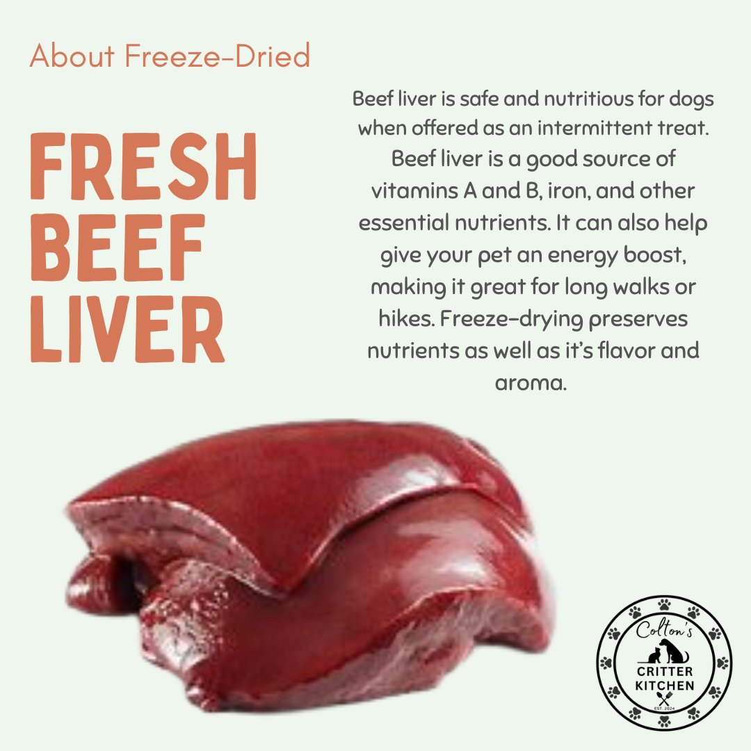 Freeze - Dried Raw Beef Liver Pet Treats - Colton's Critter Kitchen