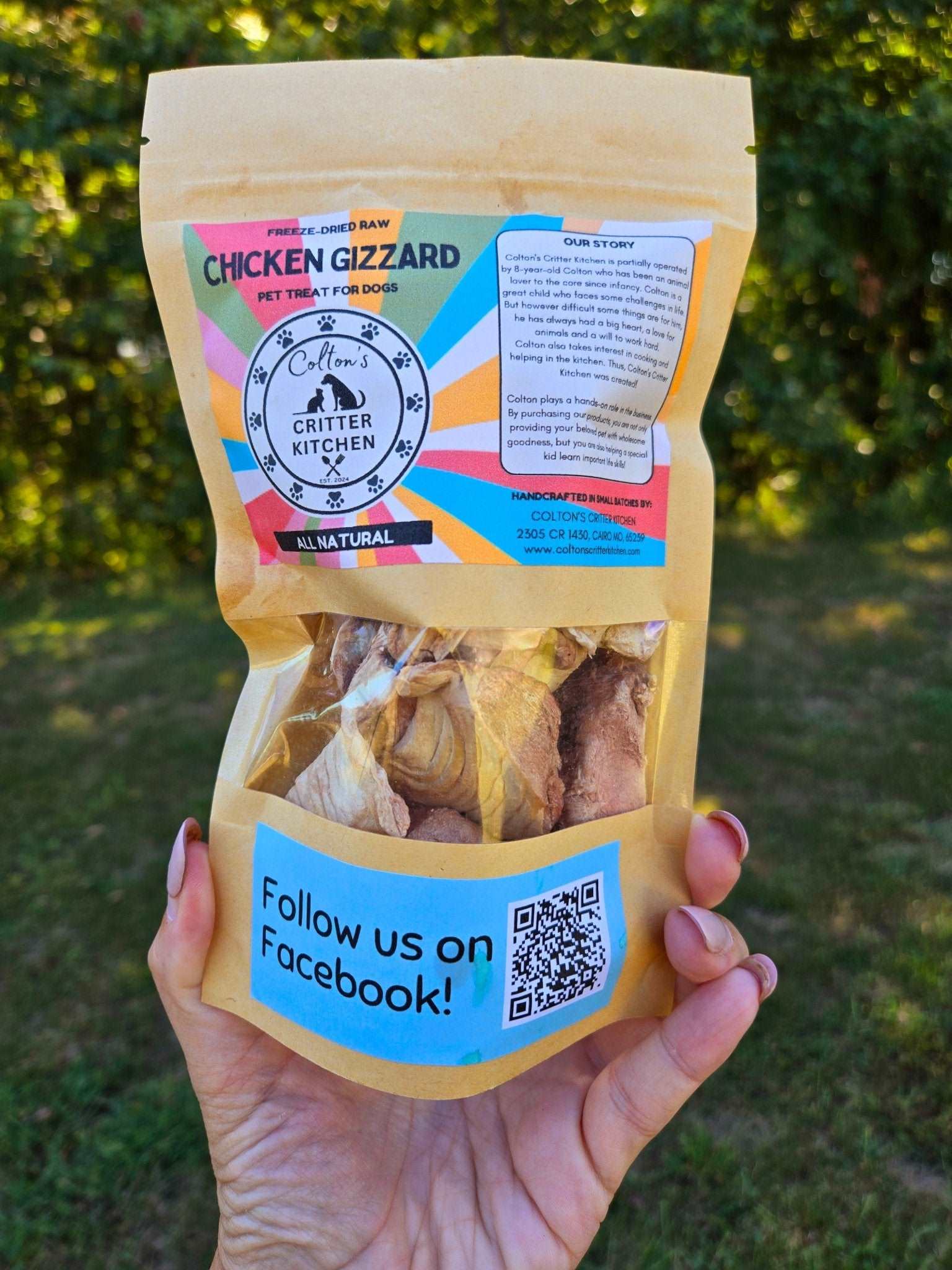 Freeze - Dried Raw Chicken Gizzard Pet Treats - Colton's Critter Kitchen