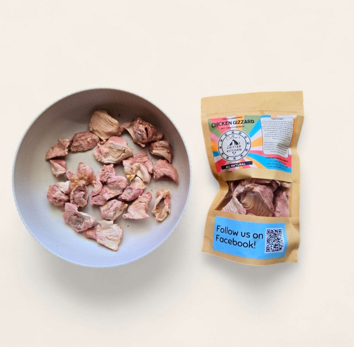 Freeze - Dried Raw Chicken Gizzard Pet Treats - Colton's Critter Kitchen