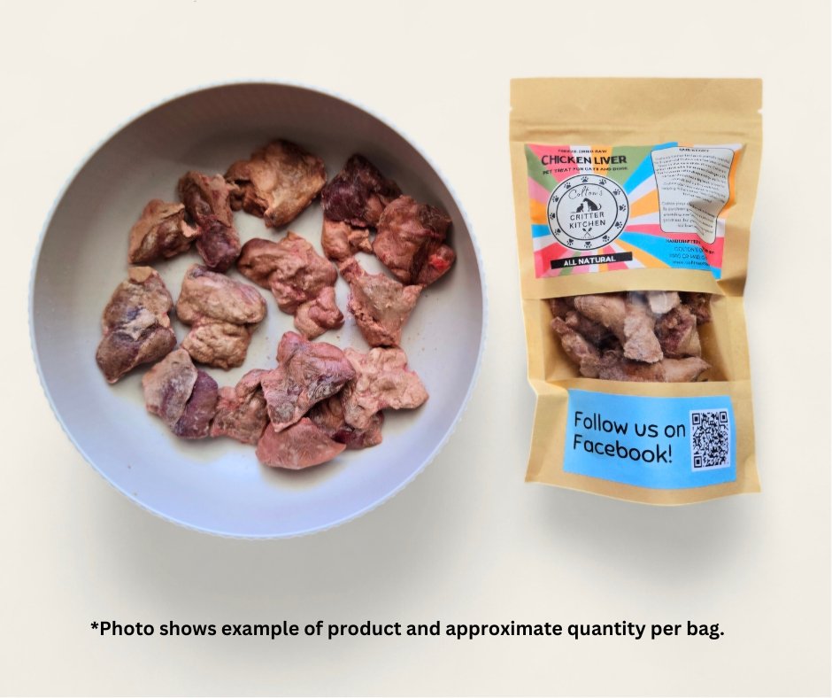 Freeze - Dried Raw Chicken Liver Pet Treats - Colton's Critter Kitchen