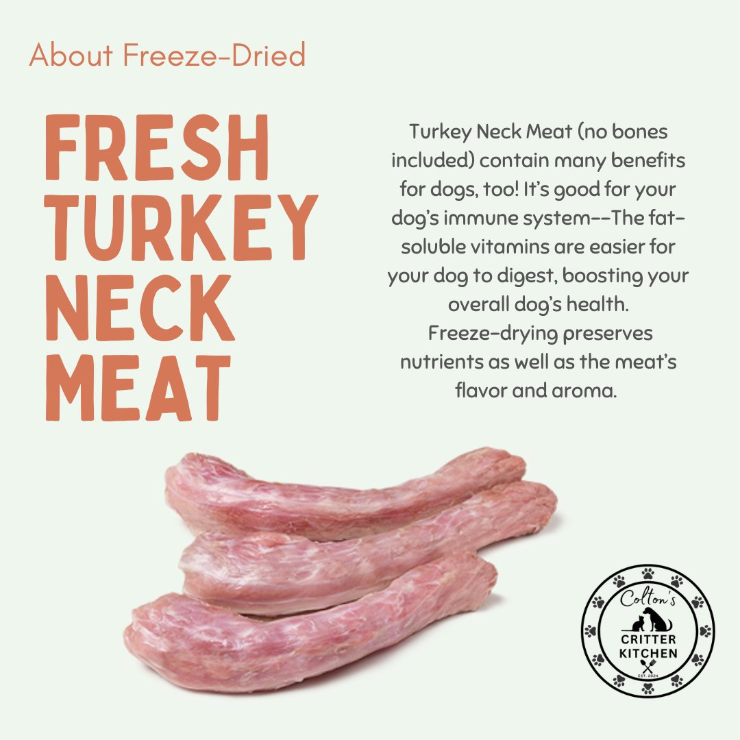 Freeze - Dried Smoked Turkey Neck Meat Treats - Colton's Critter Kitchen