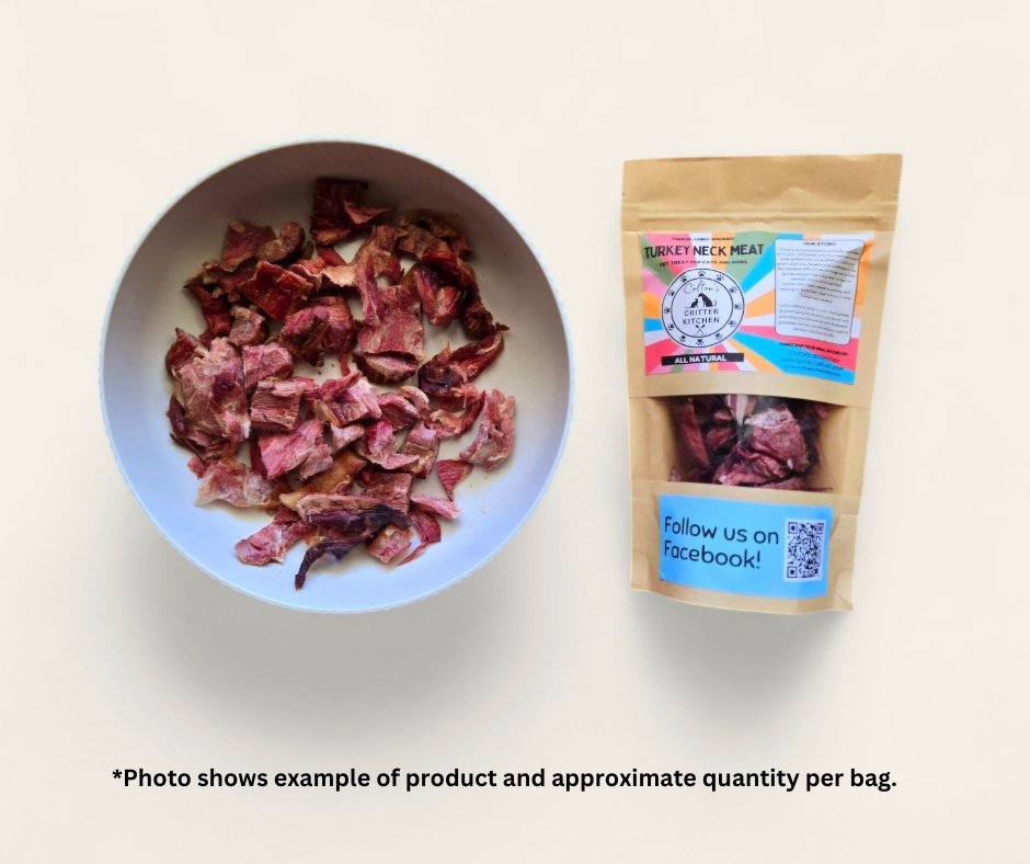 Freeze - Dried Smoked Turkey Neck Meat Treats - Colton's Critter Kitchen